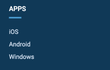 Find the “apps” section